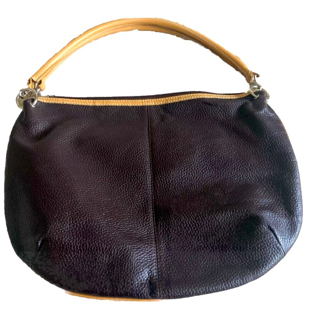 Maxx New York Genuine Brown Leather Hobo Bag